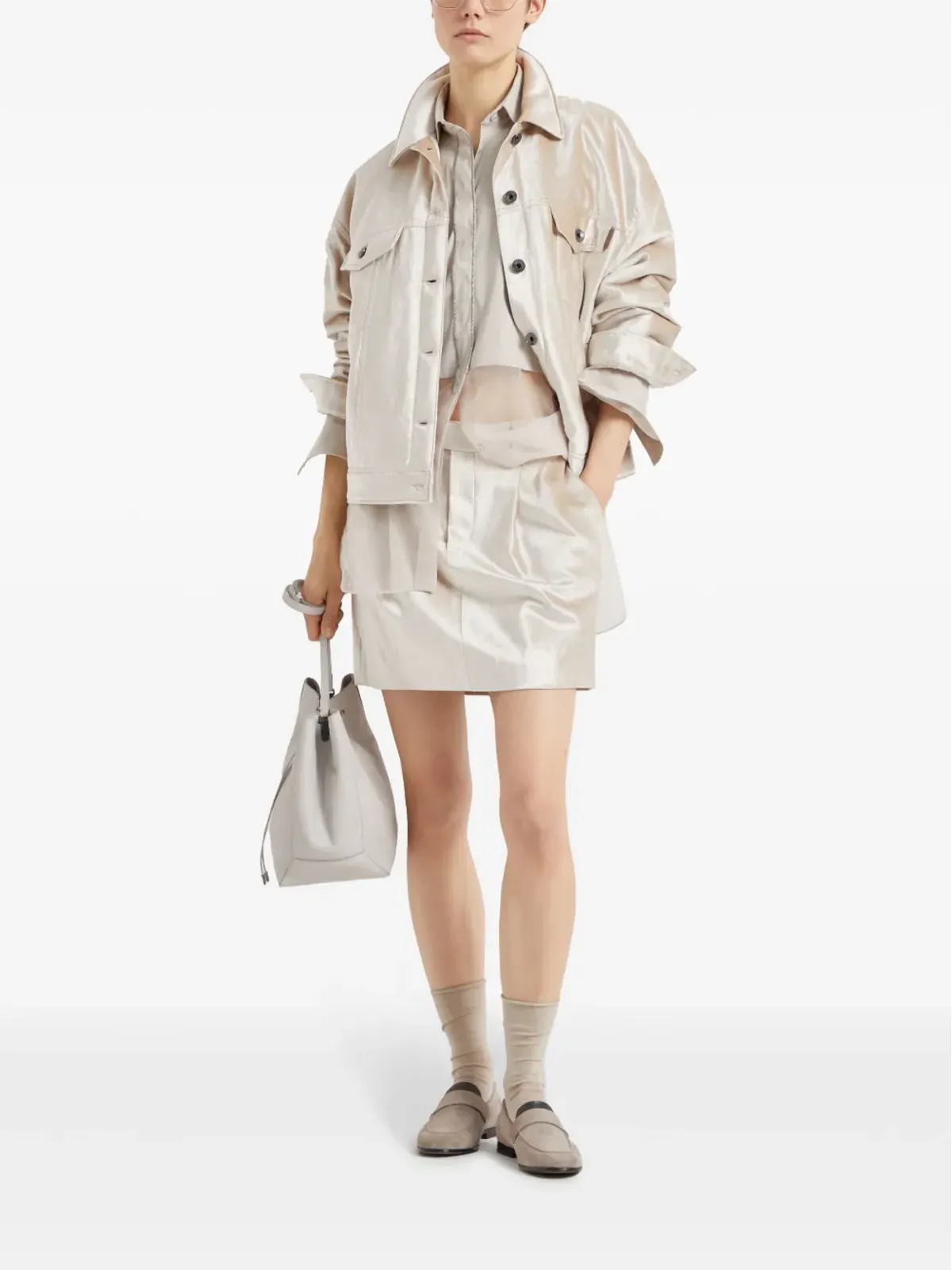 Brunello Cucinelli パッド入りパール仕上げジャケット - ニュートラル - 画像2