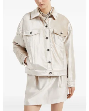 Brunello Cucinelli パッド入りパール仕上げジャケット - ニュートラル - サムネイル3
