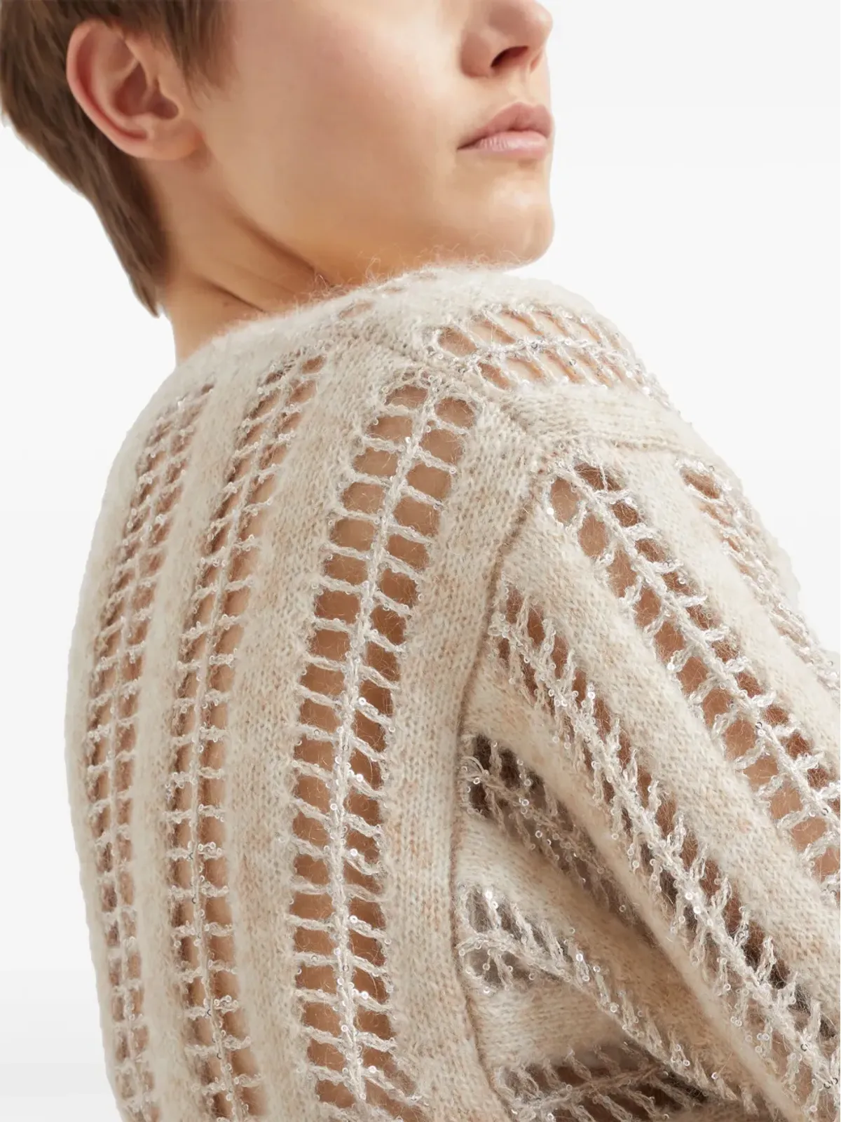 Brunello Cucinelli オープンニットセーター - 画像5