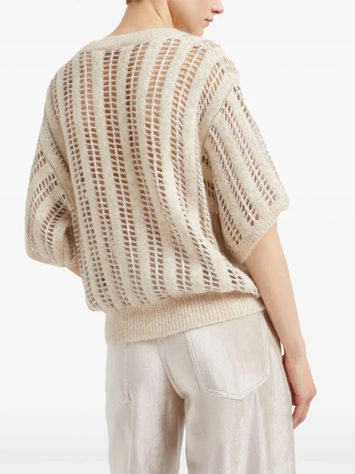 Brunello Cucinelli オープンニットセーター - 画像4