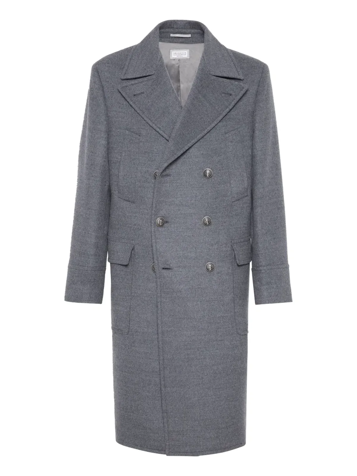 Brunello Cucinelli ダブルブレスト ウールコート - グレー - 画像3