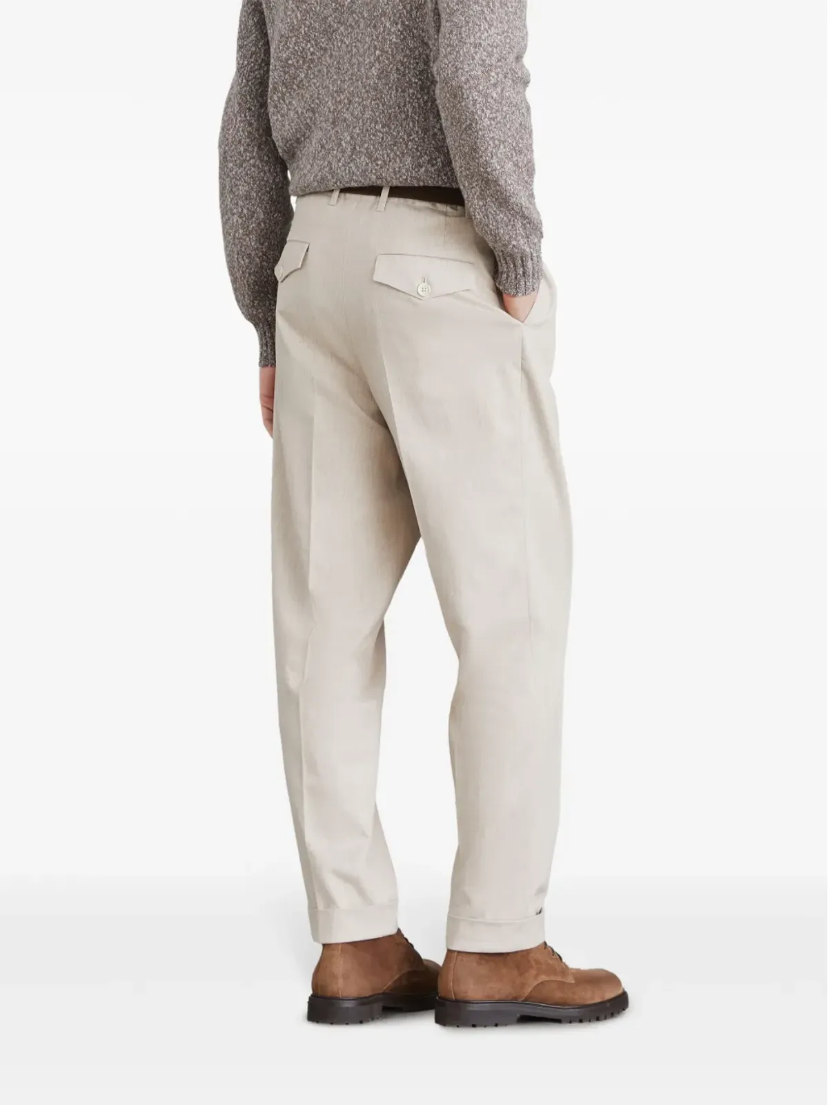 Brunello Cucinelli プリーツディテールのテーパードパンツ - ニュートラルカラー - 画像3