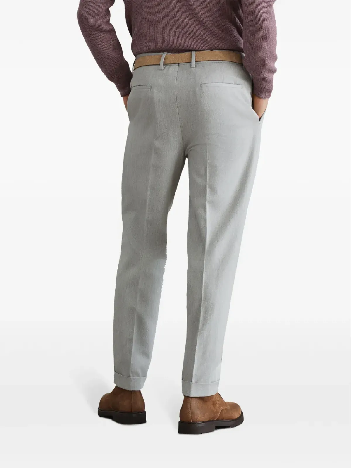 Brunello Cucinelli センタークリースの入ったテーパードパンツ - グレー - 画像4
