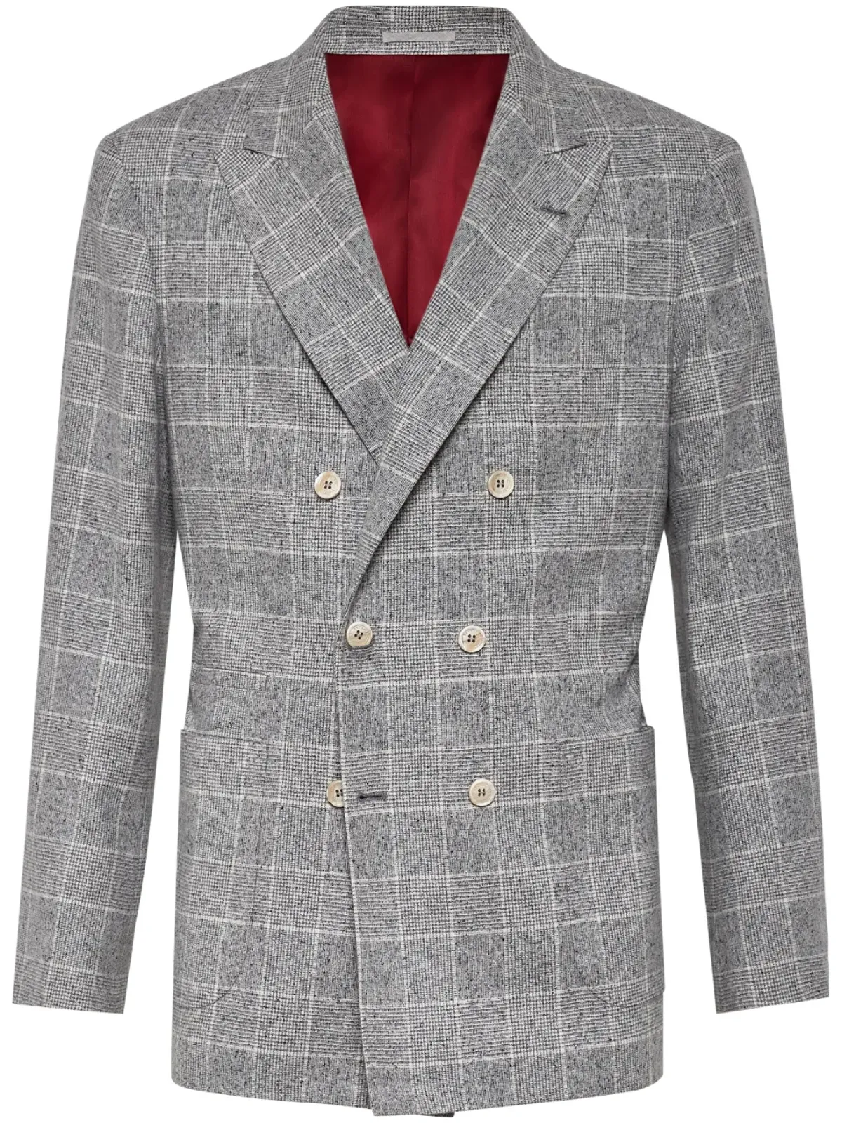 Brunello Cucinelli シングルブレスト チェック柄 ブレザー - ホワイト - 画像1