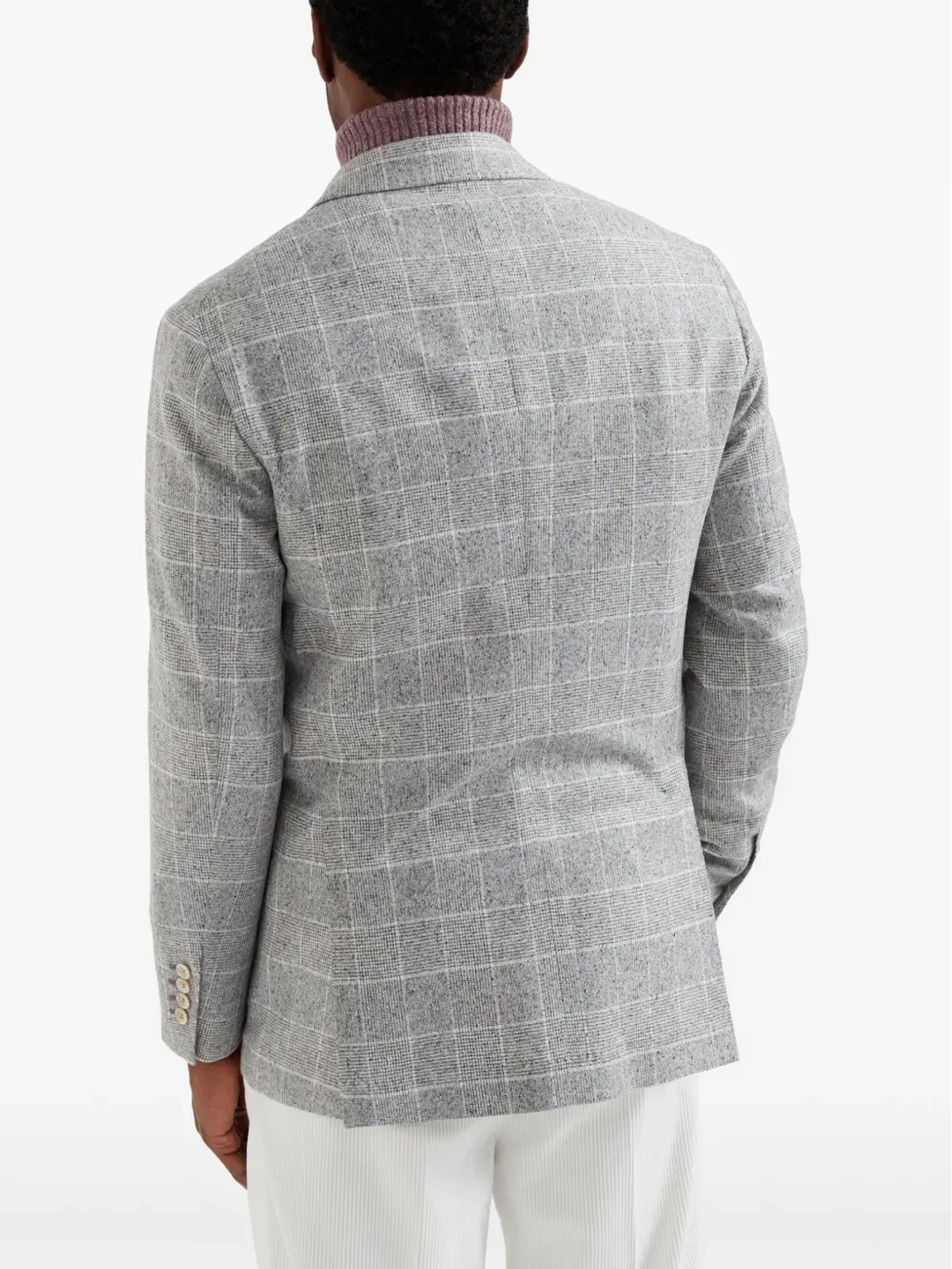 Brunello Cucinelli シングルブレスト チェック柄 ブレザー - ホワイト - 画像4