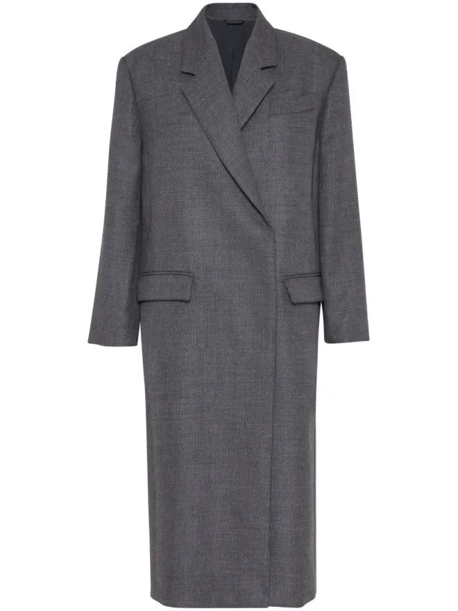 Brunello Cucinelli Brunello Cucinelli バージンウール Monili-トリム コート - グレーの商品画像