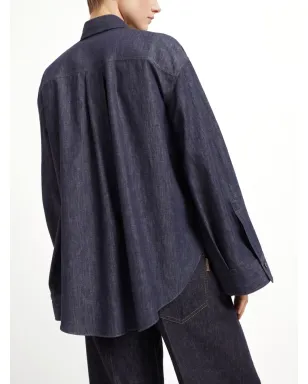 Brunello Cucinelli ポイントカラー デニムシャツ - ブルー - サムネイル4