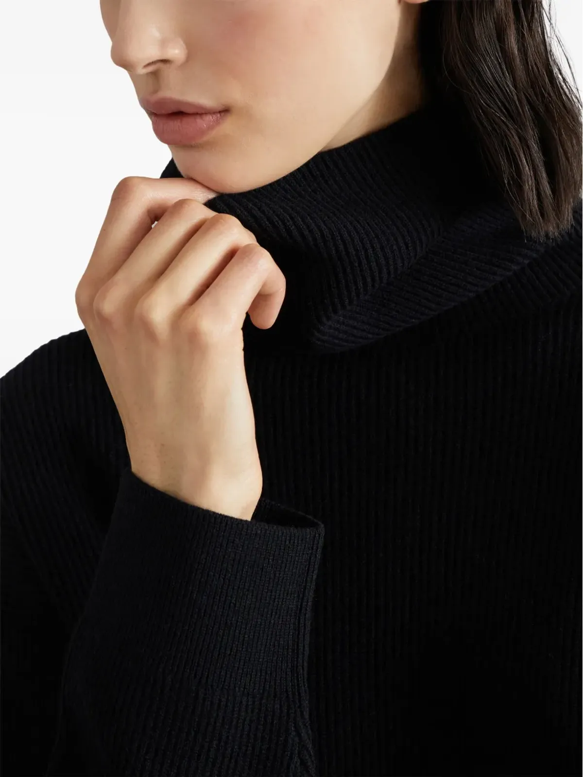 Brunello Cucinelli ロールネック・リブ編みセーター - ブラック - 画像5