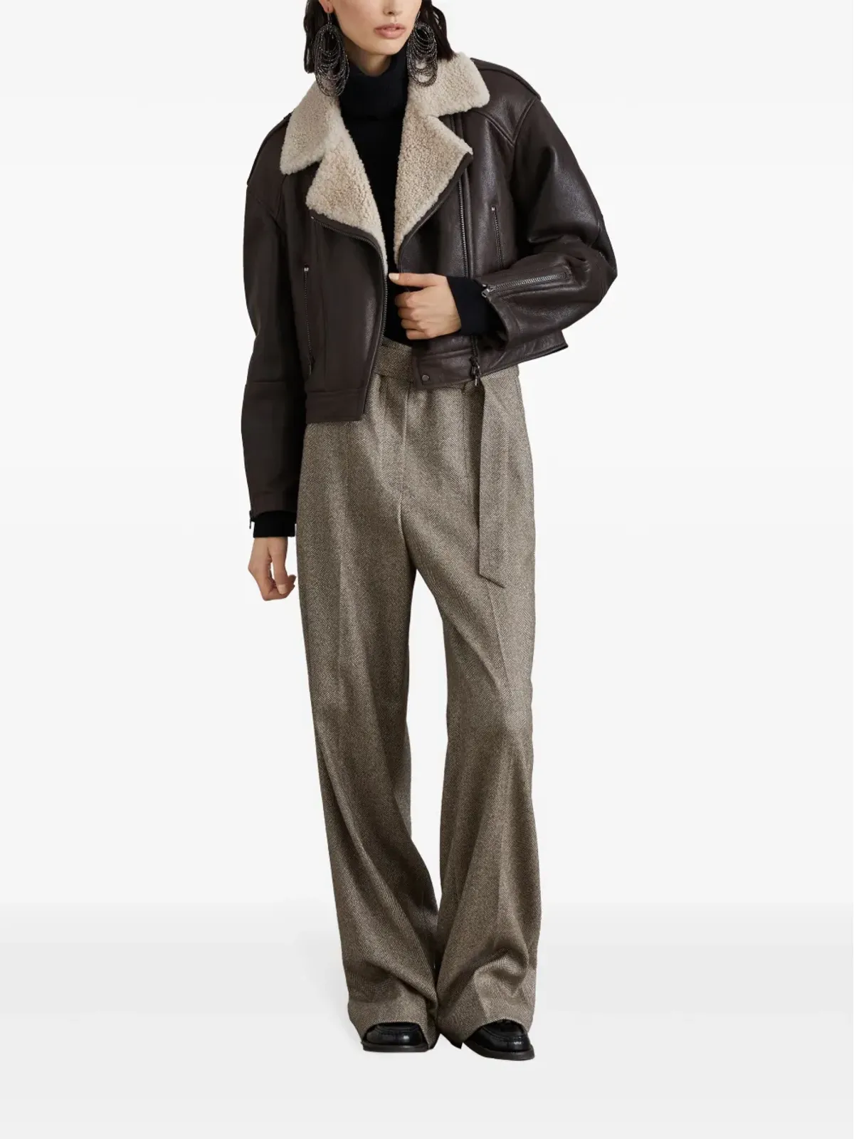 Brunello Cucinelli ロールネック・リブ編みセーター - ブラック - 画像2