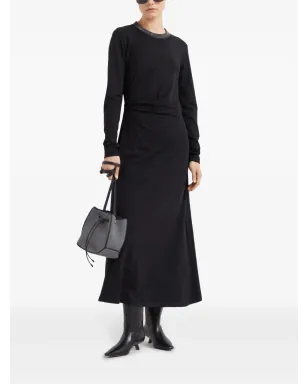 Brunello Cucinelli モニリ・トリム ギャザード ドレス ブラック - サムネイル2