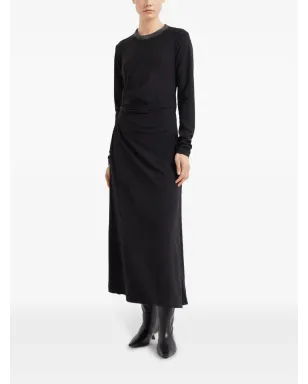 Brunello Cucinelli モニリ・トリム ギャザード ドレス ブラック - サムネイル3
