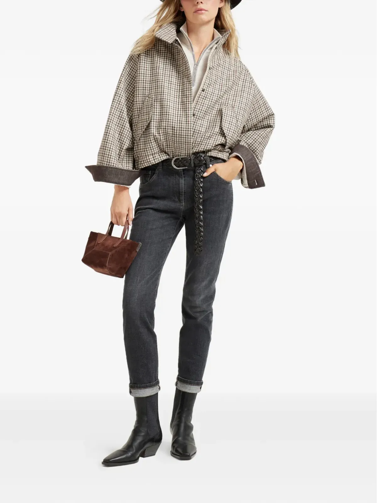 Brunello Cucinelli モニリチェーン ハーフジップ ジャンパー - ベージュ系 - 画像2