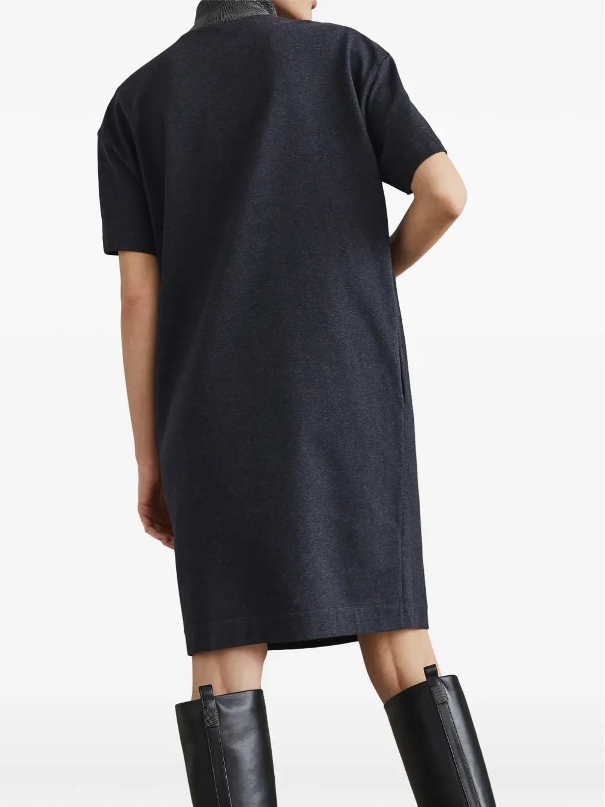 Brunello Cucinelli チェーンリンクディテールドレス ブラック - 画像4
