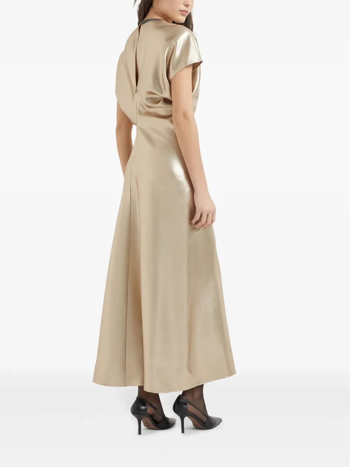 Brunello Cucinelli gathered-detail ドレス - 画像4