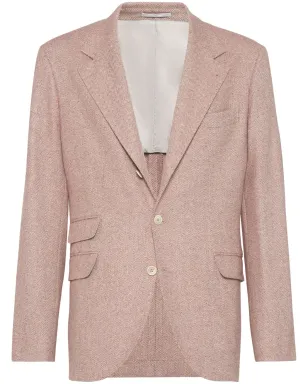 Brunello Cucinelli ヘリンボーンリネンブレザー オレンジ - サムネイル1