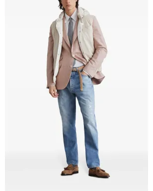 Brunello Cucinelli ヘリンボーンリネンブレザー オレンジ - サムネイル2