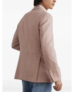 Brunello Cucinelli ヘリンボーンリネンブレザー オレンジ - サムネイル4
