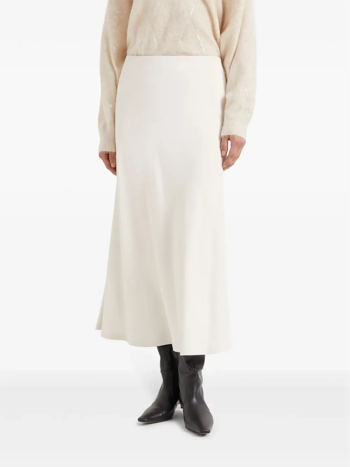 Brunello Cucinelli アライン マキシスカート ホワイト - 画像3