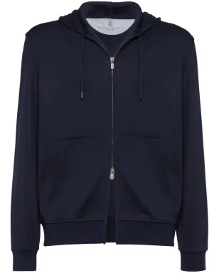 Brunello Cucinelli ニットフーディー ブルー - サムネイル1