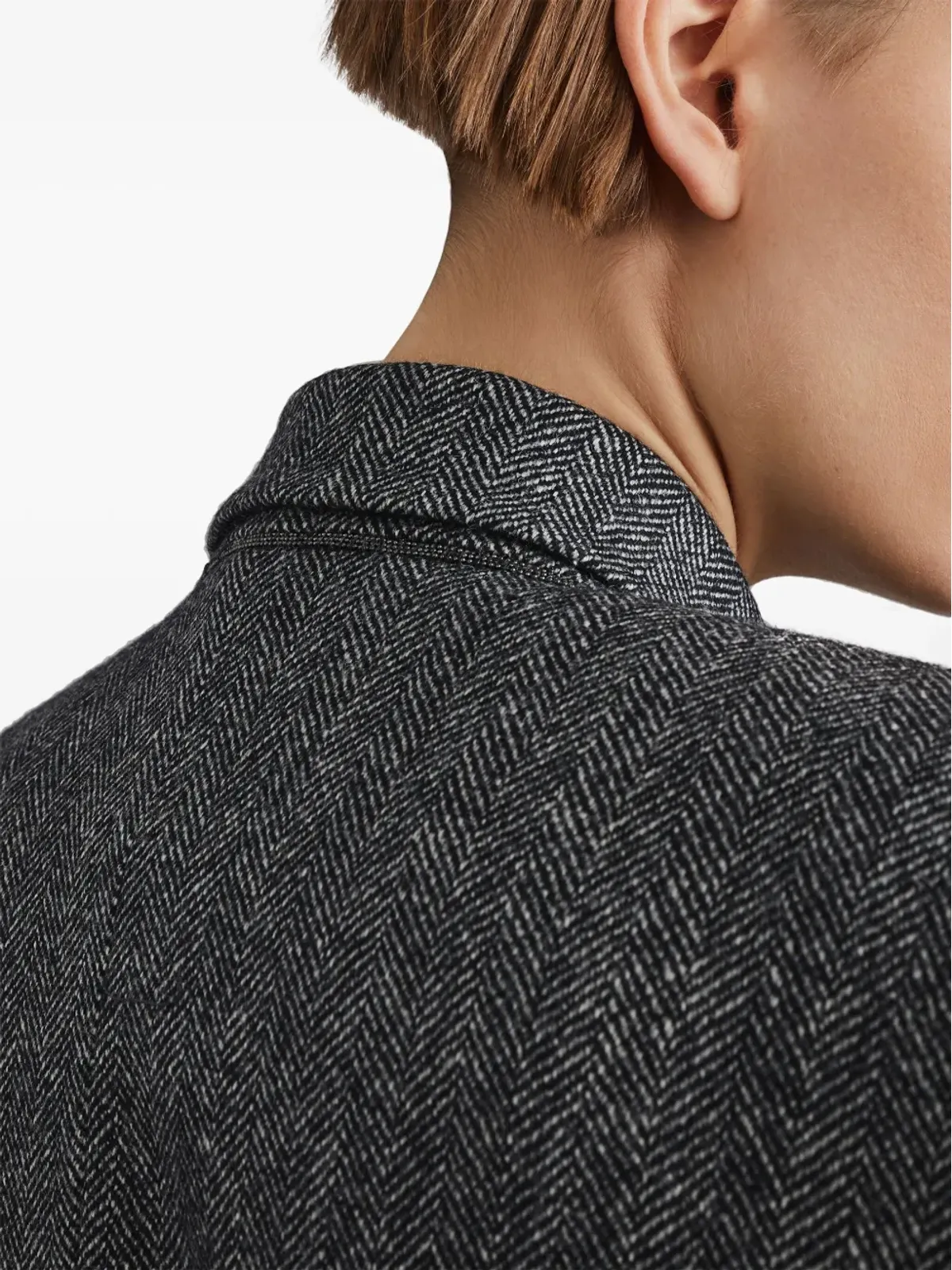 Brunello Cucinelli ダブルブレスト ヘリンボーン ブレザー グレー - 画像5