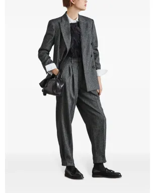 Brunello Cucinelli ダブルブレスト ヘリンボーン ブレザー グレー - サムネイル2