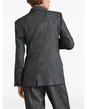 Brunello Cucinelli ダブルブレスト ヘリンボーン ブレザー グレー - サムネイル4