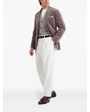 Brunello Cucinelli センタープレス入り コットンパンツ - ホワイト - サムネイル2