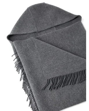 Brunello Cucinelli フリンジ付きニットケープ グレー - サムネイル3