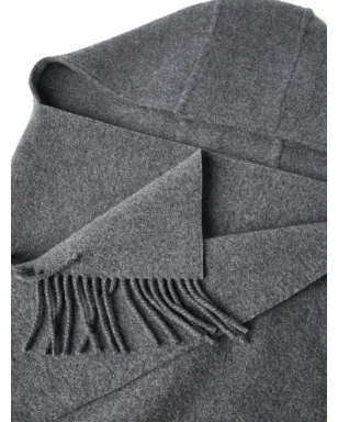Brunello Cucinelli フリンジ付きニットケープ グレー - サムネイル4