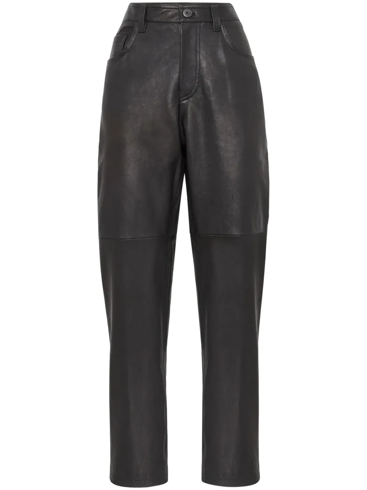 Brunello Cucinelli レザーパンツ ブラック - 画像1