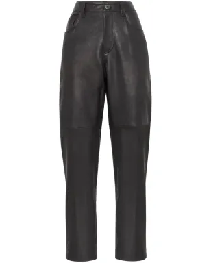 Brunello Cucinelli レザーパンツ ブラック - サムネイル1