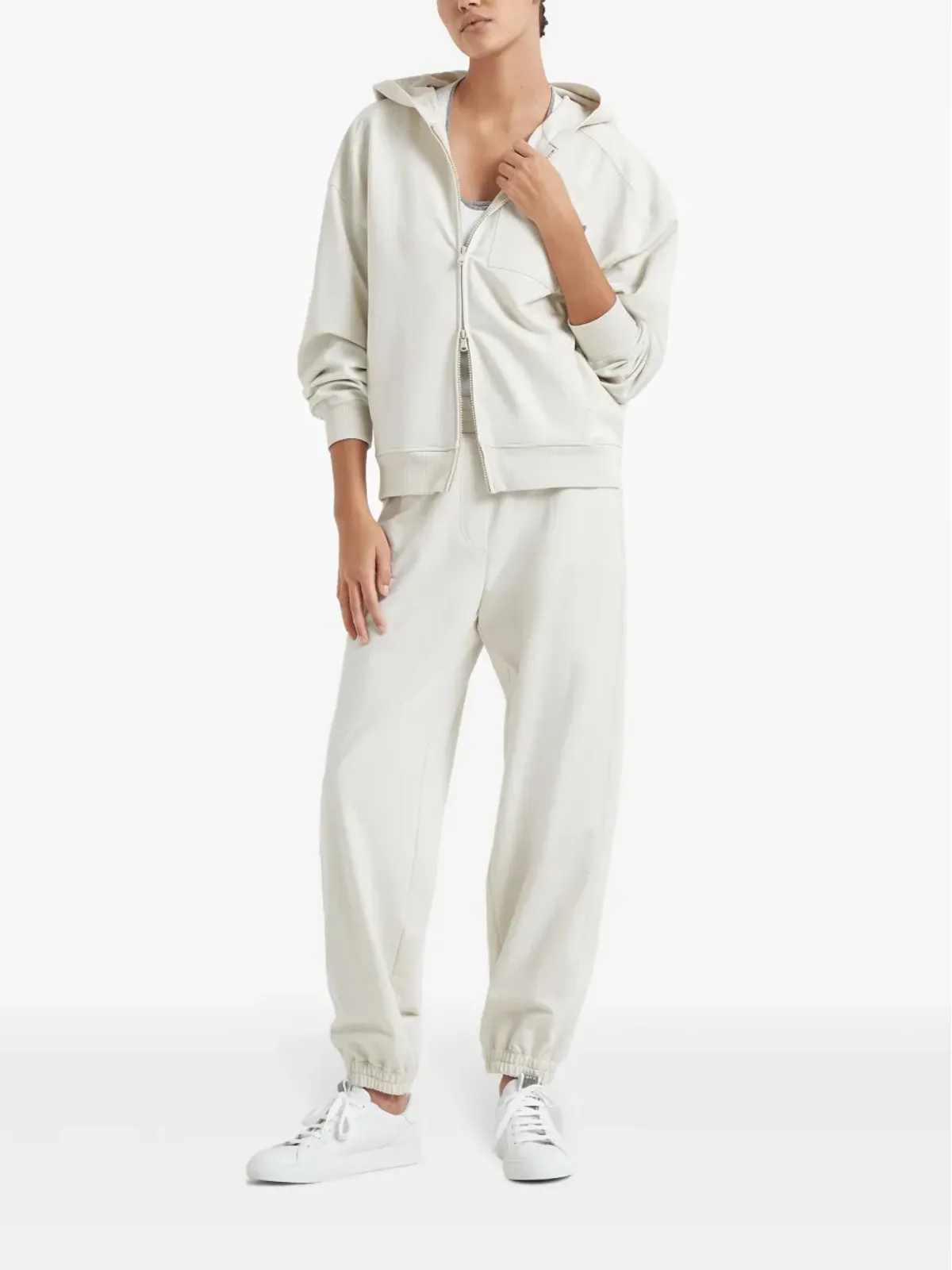 Brunello Cucinelli モニリ トリム スクープネック タンクトップ - ホワイト - 画像2