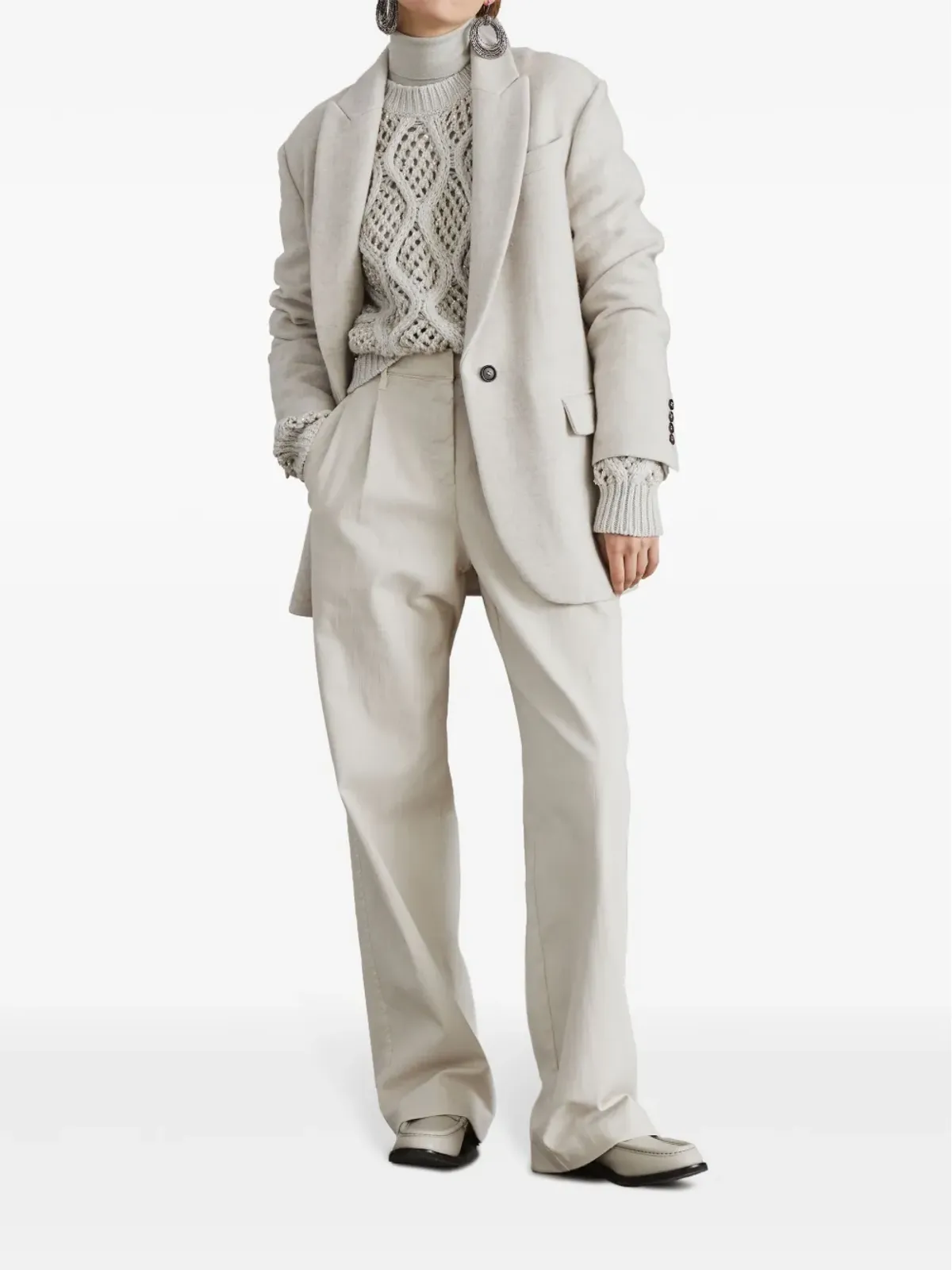 Brunello Cucinelli ロールネック長袖セーター ホワイト - 画像2
