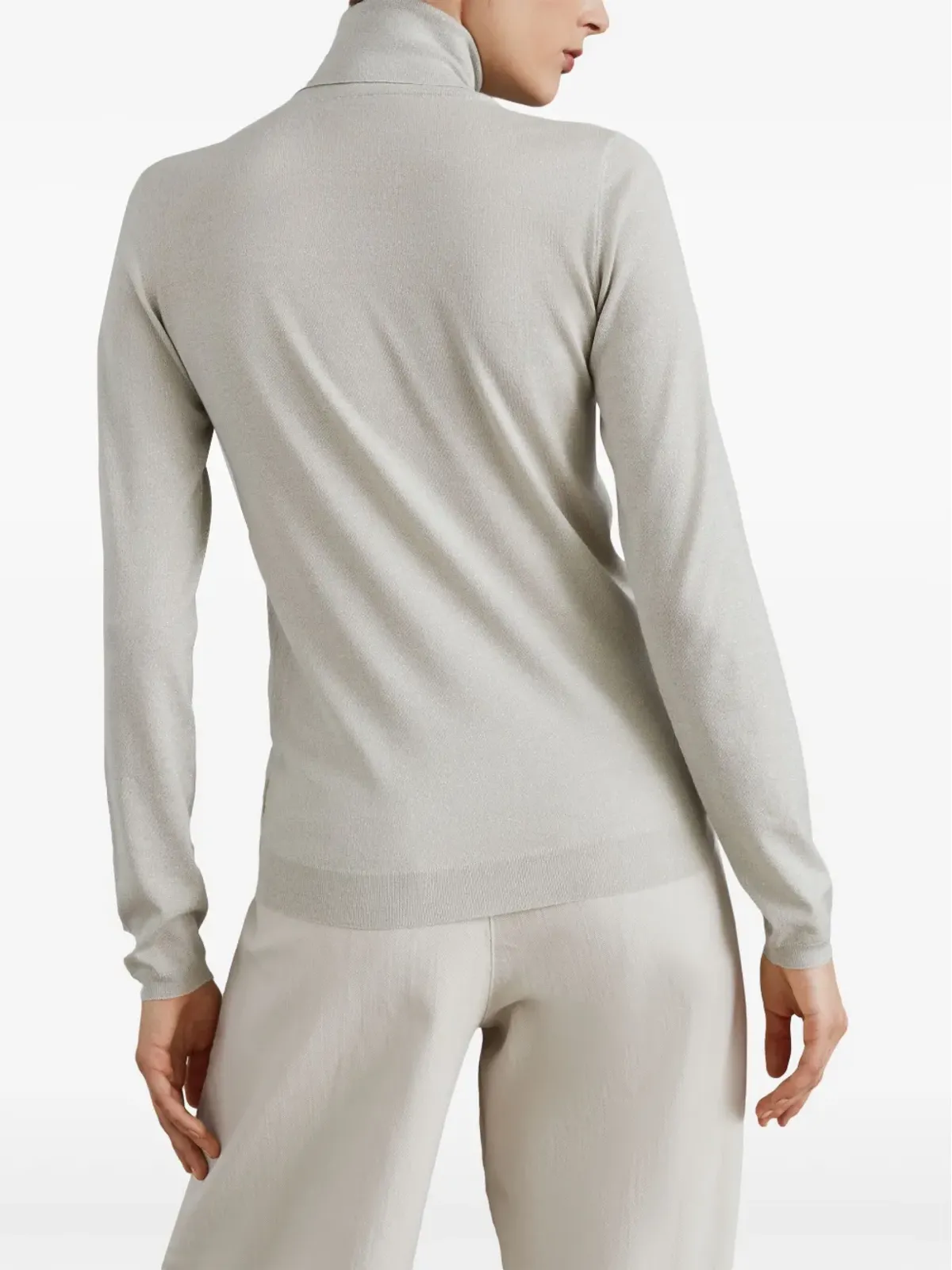 Brunello Cucinelli ロールネック長袖セーター ホワイト - 画像4