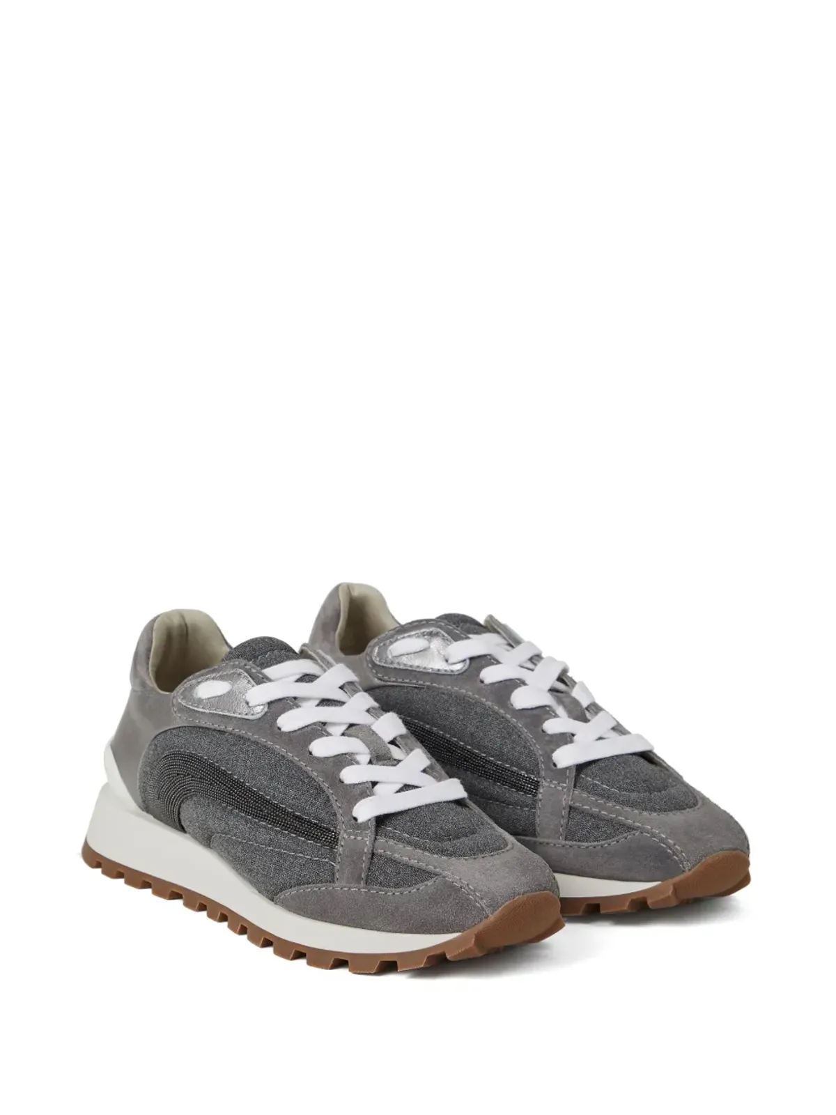 Brunello Cucinelli モニリ装飾のスニーカー グレー - 画像2