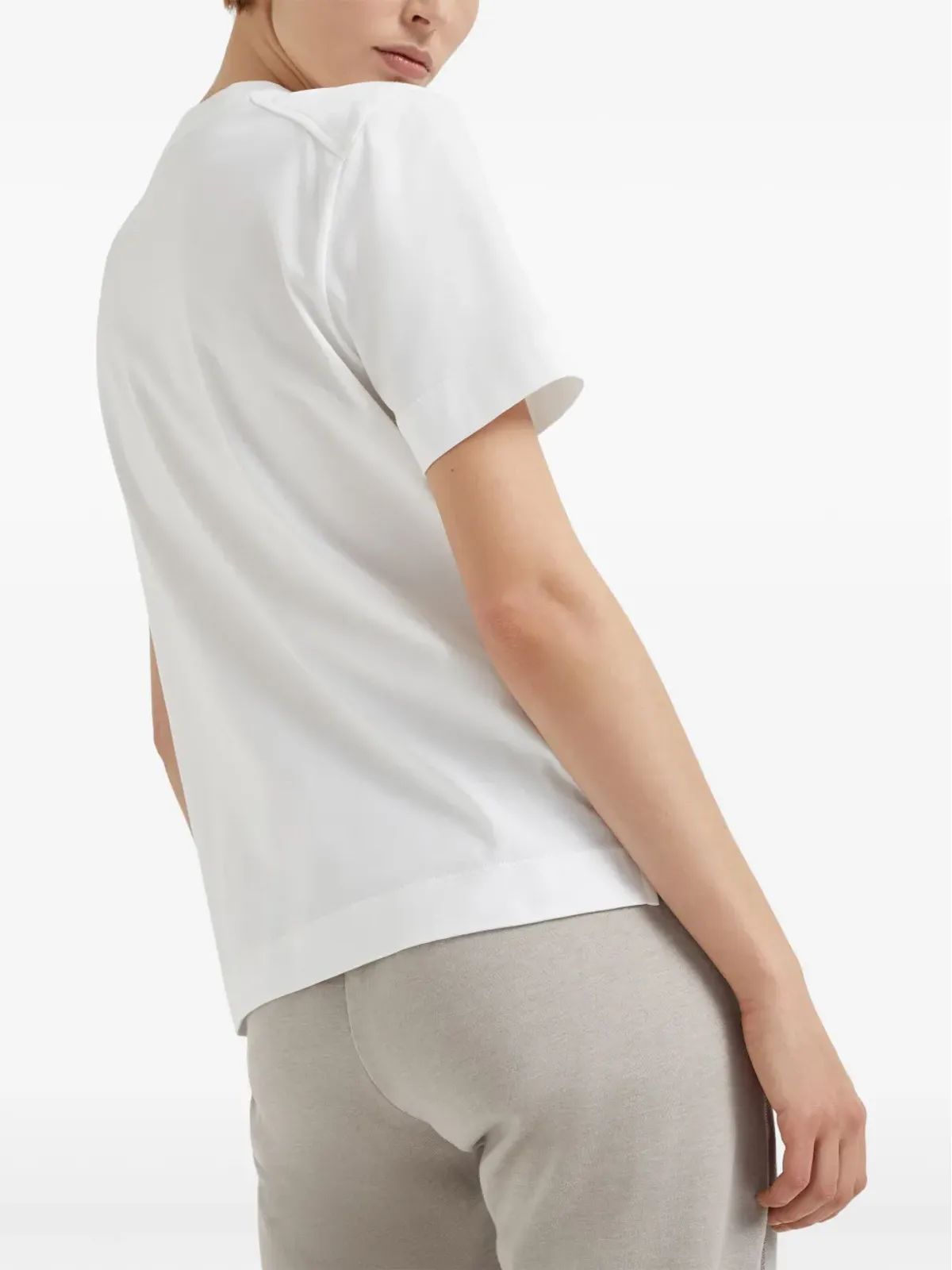 Brunello Cucinelli モニリチェーンディテール Tシャツ - ホワイト - 画像2
