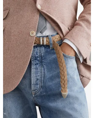 Brunello Cucinelli 編み込みレザーベルト - ブラウン - サムネイル3