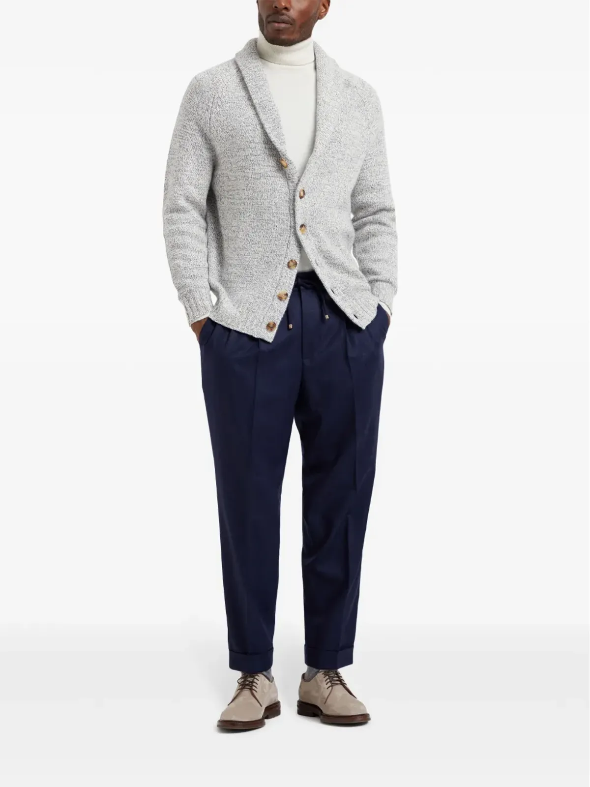 Brunello Cucinelli ドローストリングウエストバンド ウール テーパードパンツ - ブルー - 画像2