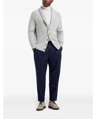 Brunello Cucinelli ドローストリングウエストバンド ウール テーパードパンツ - ブルー - サムネイル2