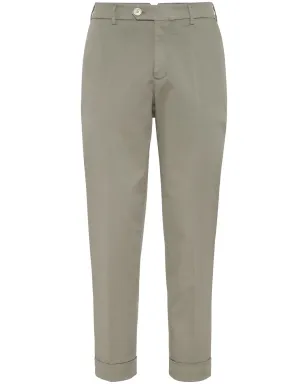 Brunello Cucinelli ローライズ テーパード チノパンツ - グリーン - サムネイル1