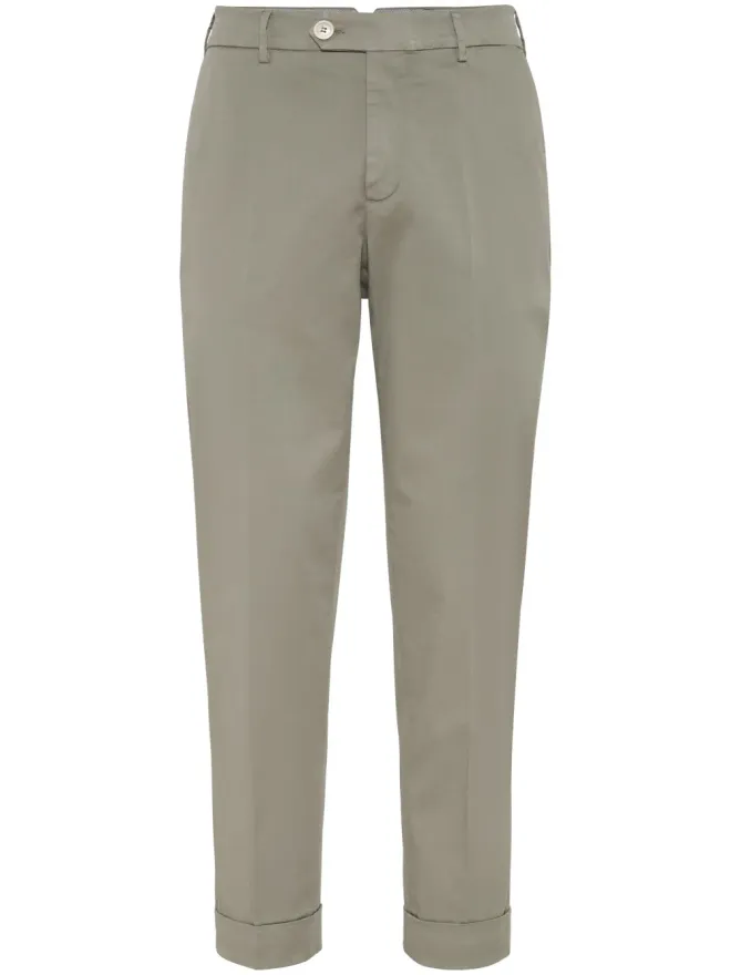 Brunello Cucinelli Brunello Cucinelli ローライズ テーパード チノパンツ - グリーンの商品画像