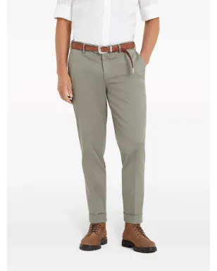 Brunello Cucinelli ローライズ テーパード チノパンツ - グリーン - サムネイル3