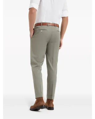 Brunello Cucinelli ローライズ テーパード チノパンツ - グリーン - サムネイル4