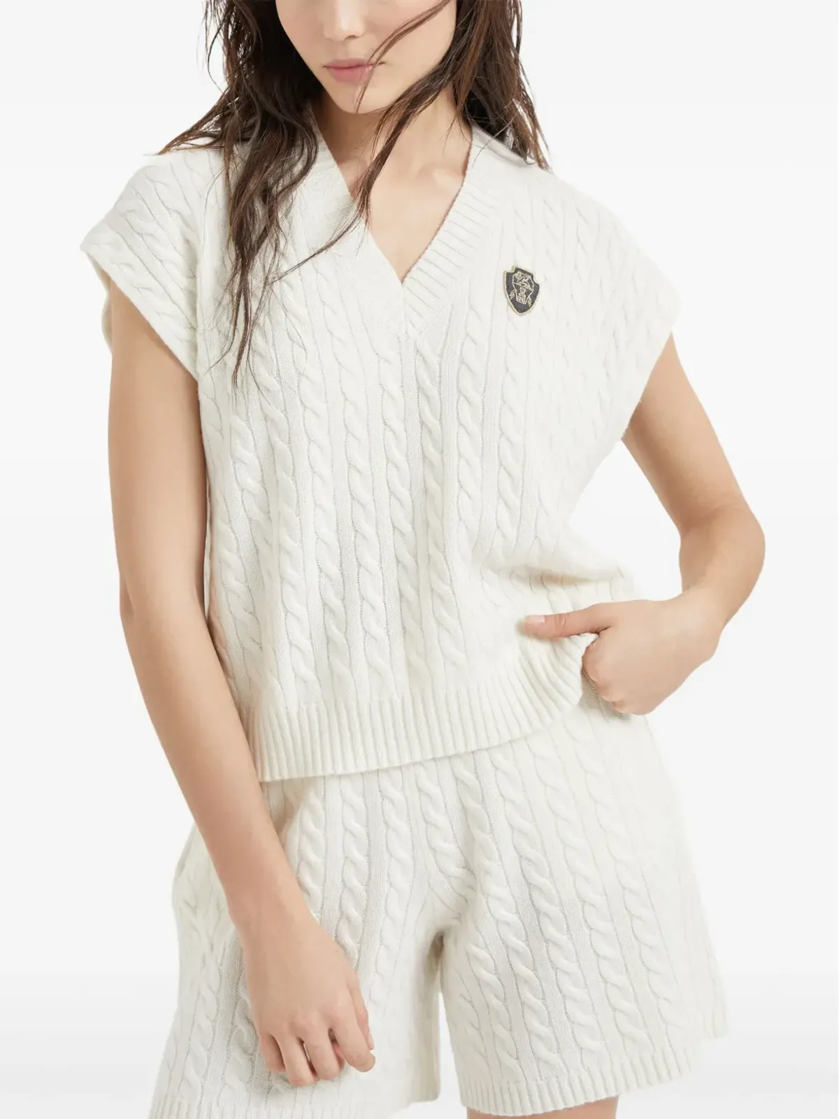 Brunello Cucinelli ロゴパッチ ベスト - 画像3