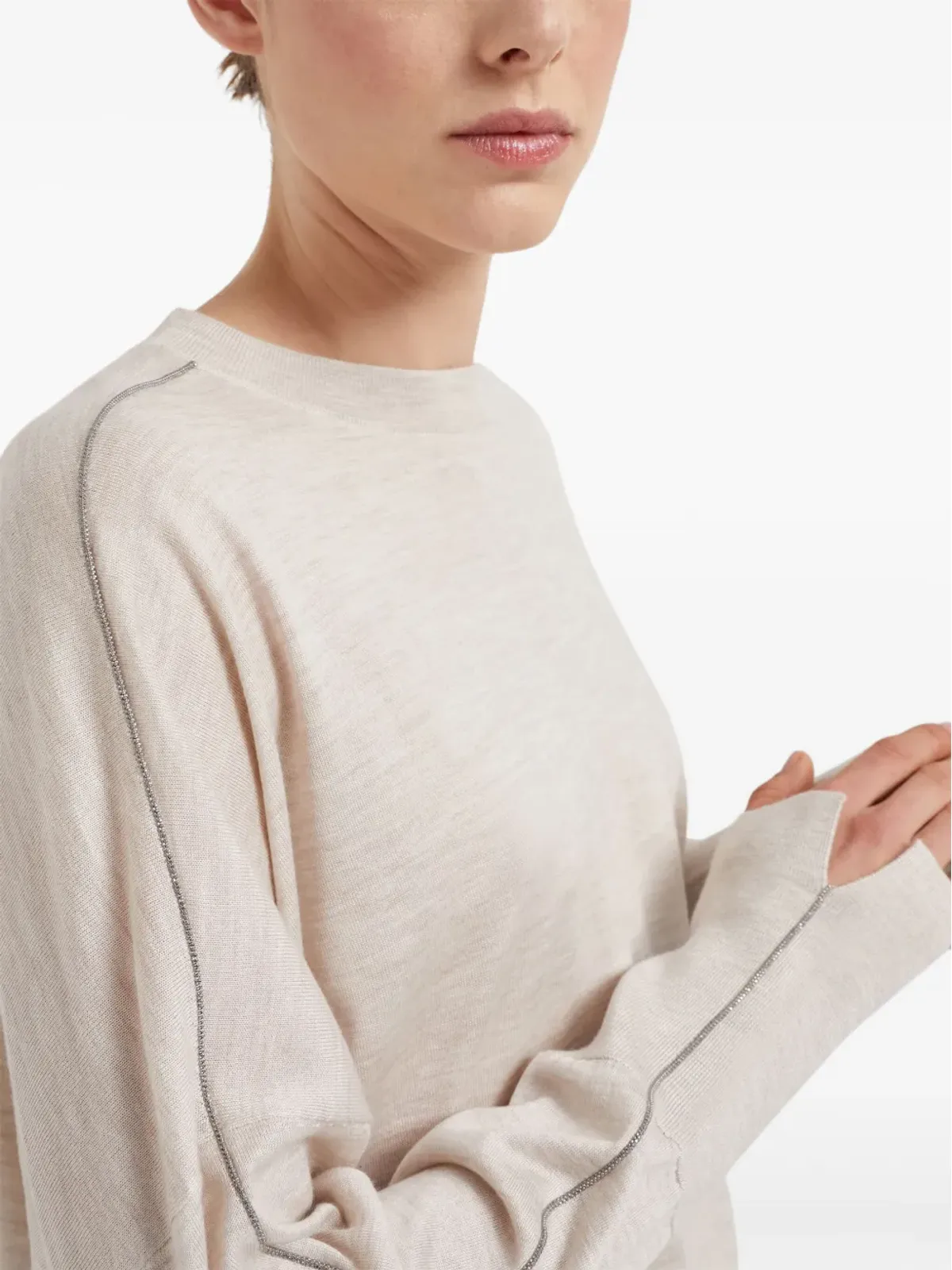 Brunello Cucinelli モニリチェーンディテール セーター - ニュートラルカラー - 画像5