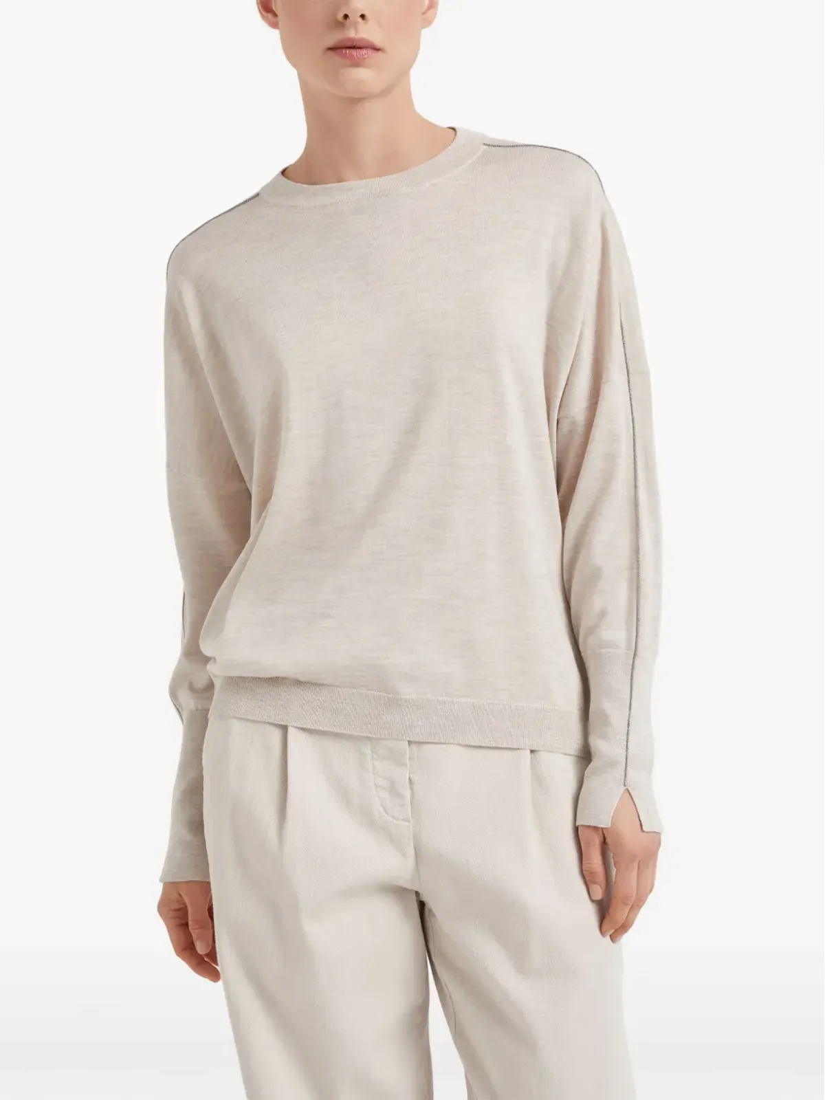 Brunello Cucinelli モニリチェーンディテール セーター - ニュートラルカラー - 画像3