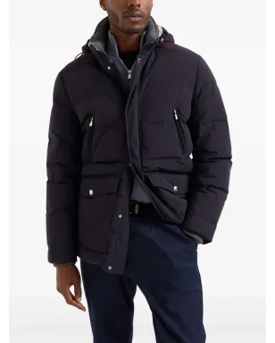 Brunello Cucinelli ブルー キルティッドフード付きジャケット - サムネイル3