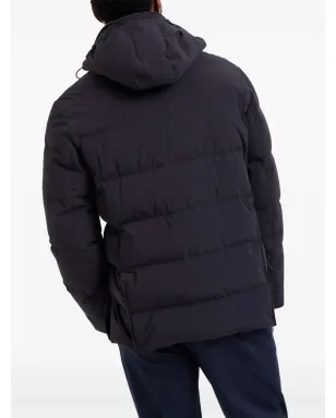 Brunello Cucinelli ブルー キルティッドフード付きジャケット - サムネイル4