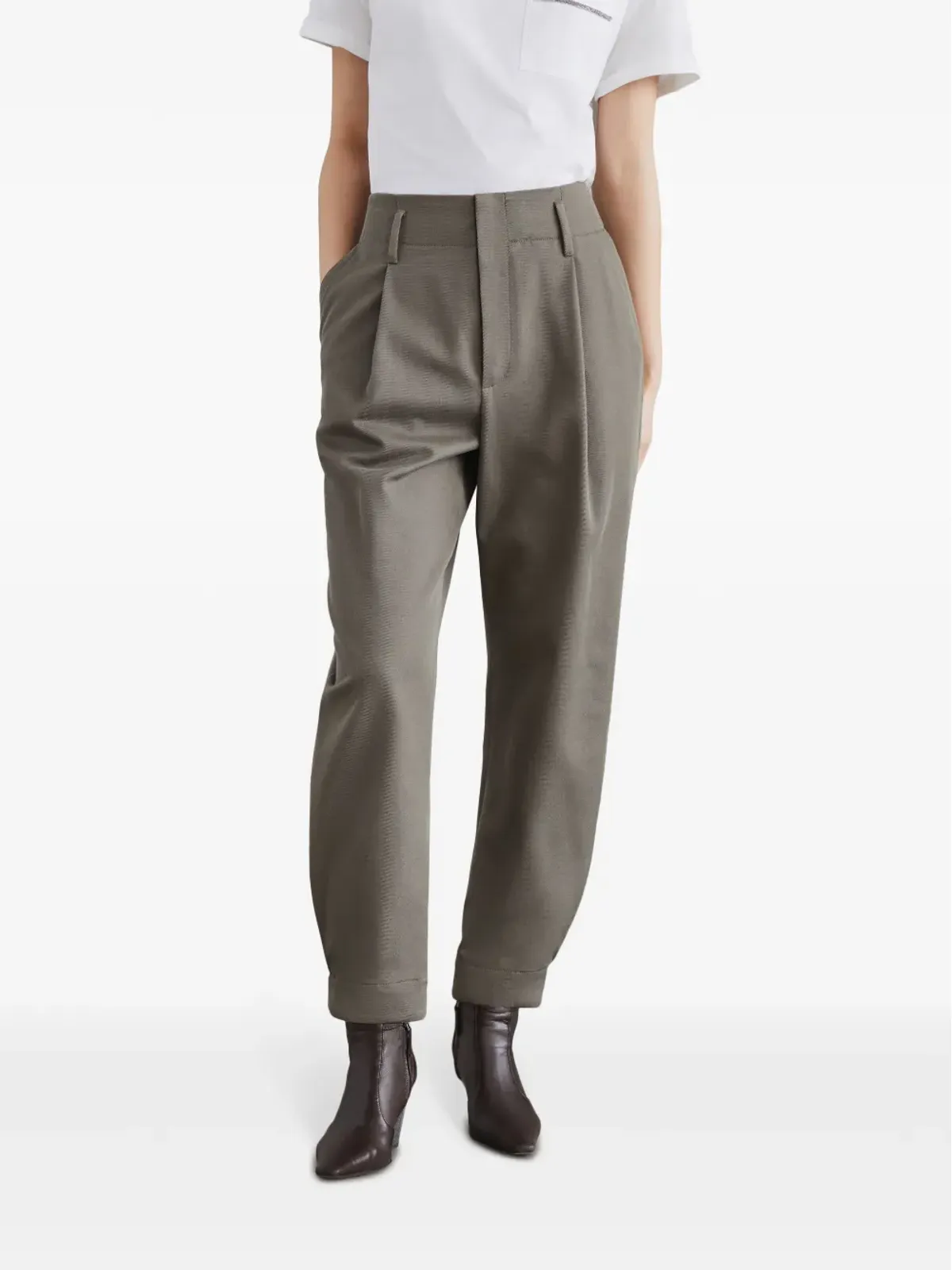 Brunello Cucinelli モニリディテール テーラードパンツ - グリーン - 画像3