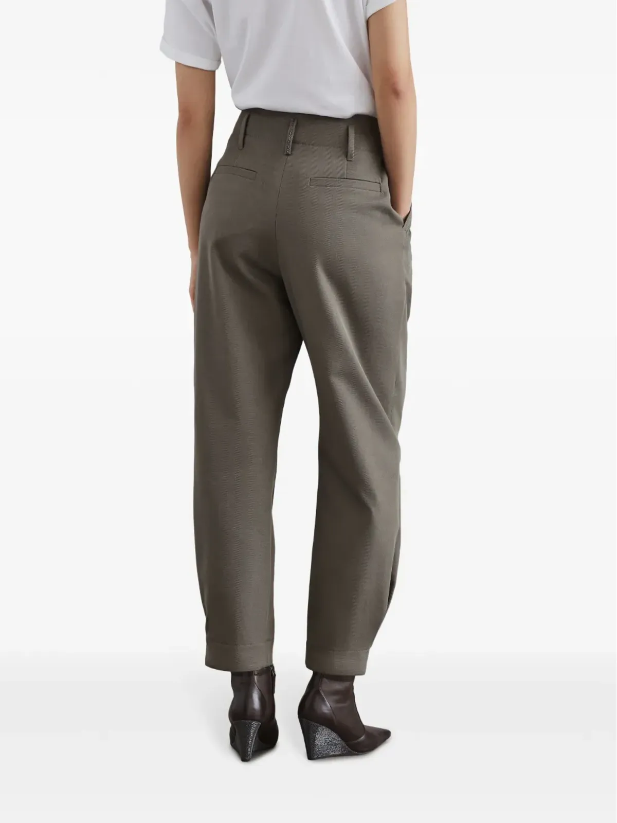 Brunello Cucinelli モニリディテール テーラードパンツ - グリーン - 画像4